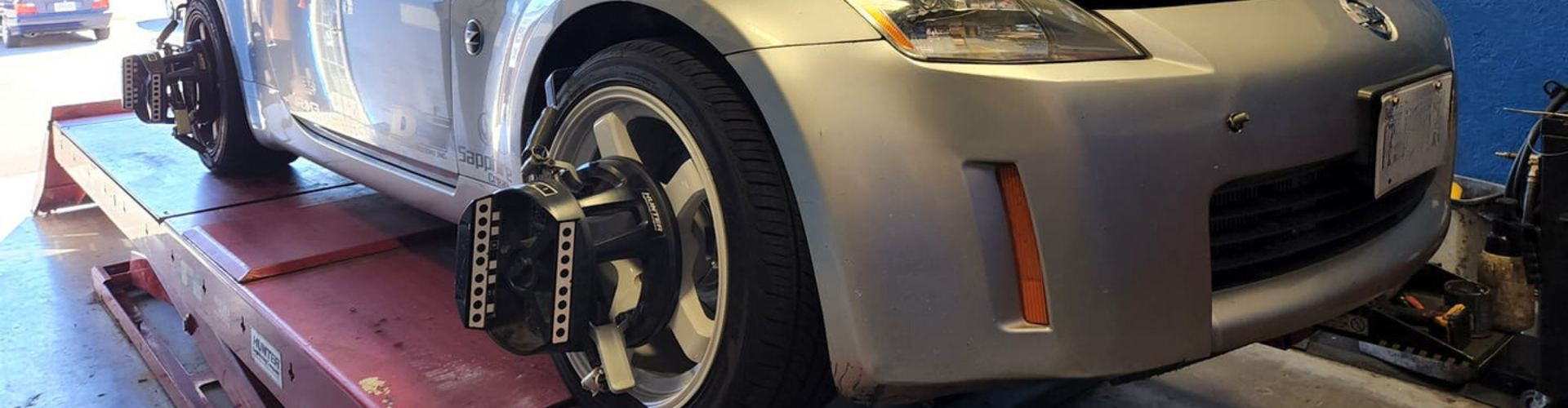 Photo of a wheel alignment on a vehicle | Ultra Tune Automotive Ltd | Maple Ridge