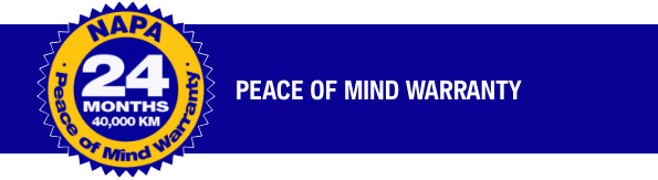 Banner for the NAPA AUTOPRO Peace of Mind Warranty